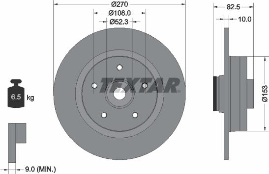 Textar 92237203 - Brake Disc autospares.lv