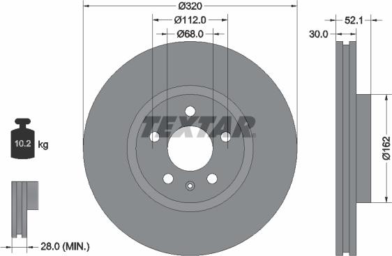 Textar 92229303 - Brake Disc autospares.lv