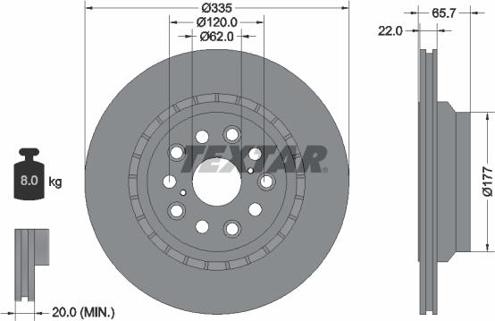 Textar 92224403 - Brake Disc autospares.lv