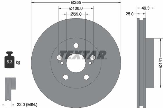 Textar 92225003 - Brake Disc autospares.lv