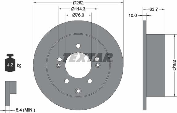 Textar 92226003 - Brake Disc autospares.lv