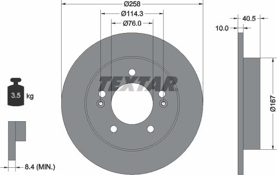 Textar 92226103 - Brake Disc autospares.lv