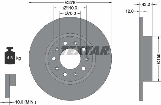 Textar 92221000 - Brake Disc autospares.lv