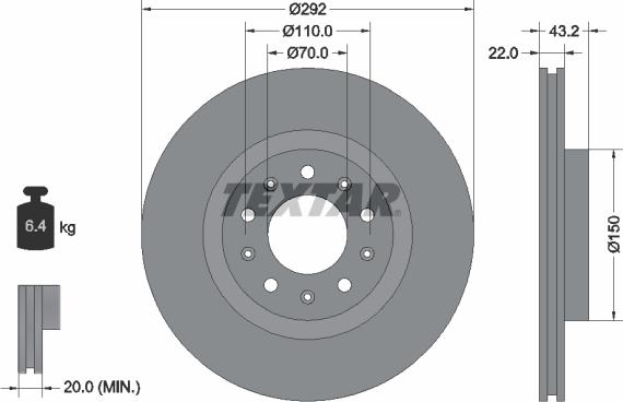 Textar 92221100 - Brake Disc autospares.lv