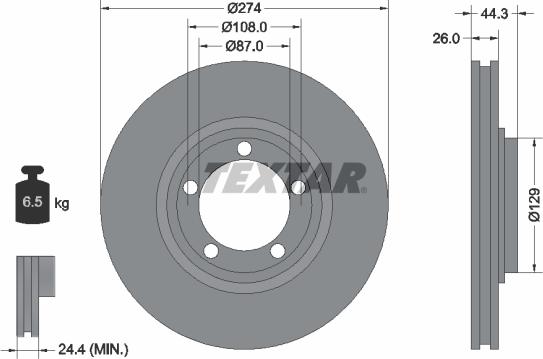 Textar 92221803 - Brake Disc autospares.lv