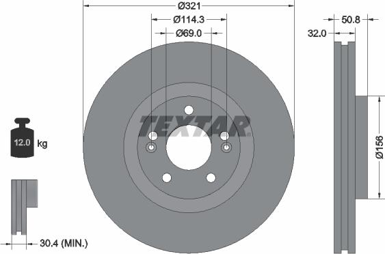 Textar 92221700 - Brake Disc autospares.lv