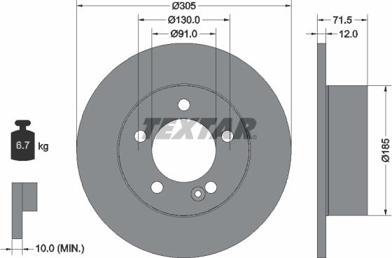 Textar 92228800 - Brake Disc autospares.lv