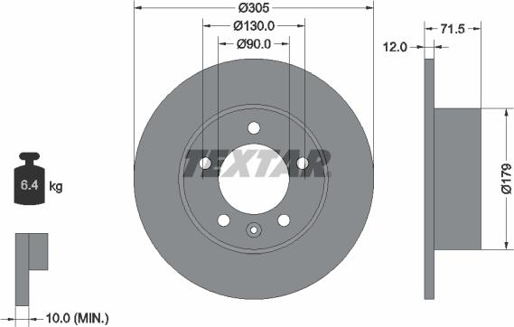 Textar 92228700 - Brake Disc autospares.lv