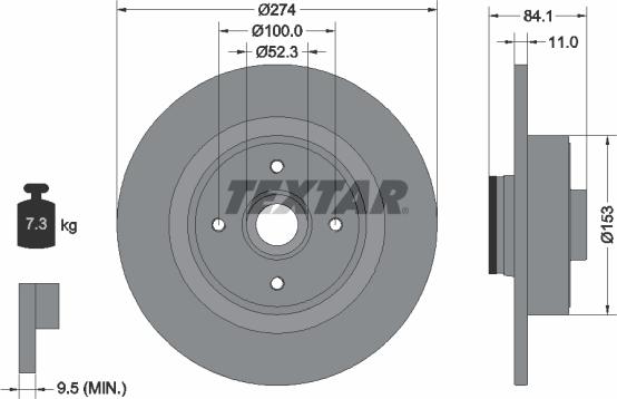 Textar 92223200 - Brake Disc autospares.lv