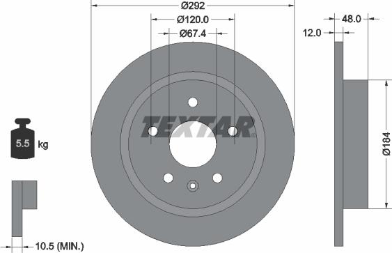 Textar 92222903 - Brake Disc autospares.lv