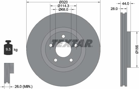 Textar 92222003 - Brake Disc autospares.lv