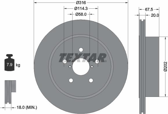 Textar 92227803 - Brake Disc autospares.lv