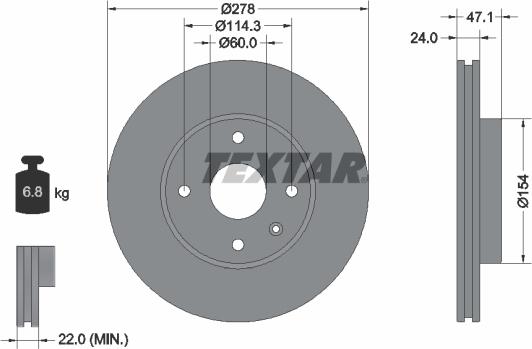 Textar 92227300 - Brake Disc autospares.lv