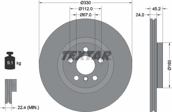 Textar 92274403 - Brake Disc autospares.lv