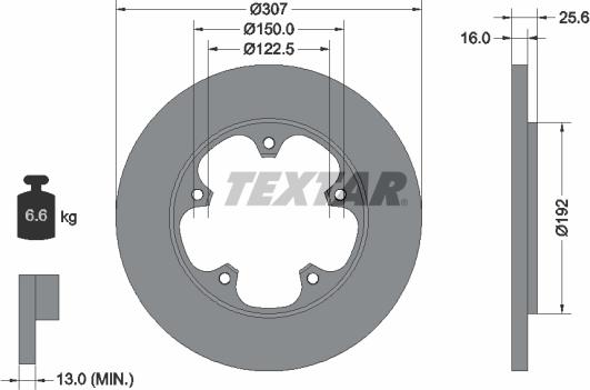 Textar 92274103 - Brake Disc autospares.lv