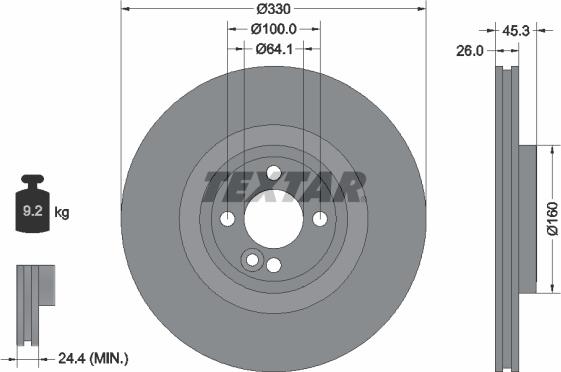 Textar 92275403 - Brake Disc autospares.lv