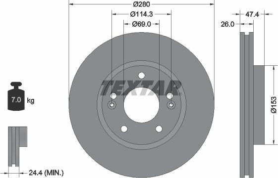 Textar 92271403 - Brake Disc autospares.lv