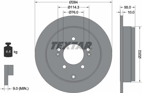 Textar 92271003 - Brake Disc autospares.lv