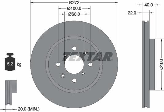 Textar 92278203 - Brake Disc autospares.lv