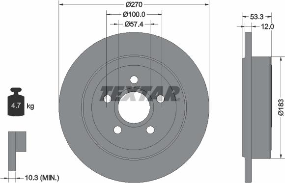 Textar 92277903 - Brake Disc autospares.lv