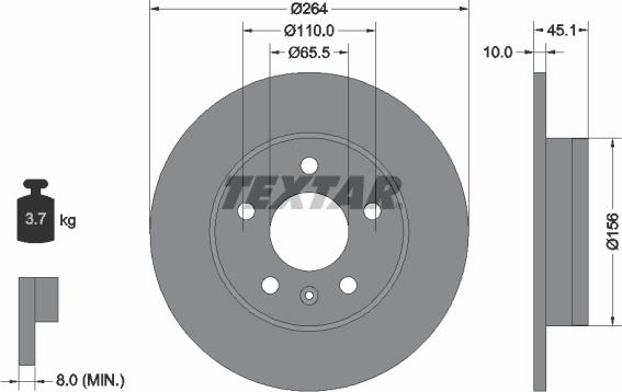 Textar 92277303 - Brake Disc autospares.lv