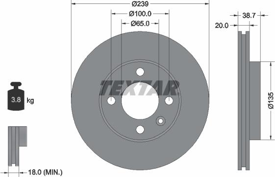 Textar 92012100 - Brake Disc autospares.lv