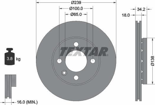 Textar 92072003 - Brake Disc autospares.lv