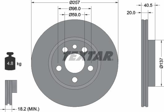 Textar 92088000 - Brake Disc autospares.lv