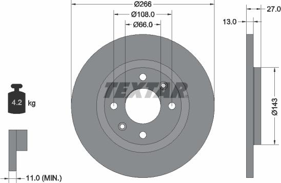 Textar 92089100 - Brake Disc autospares.lv