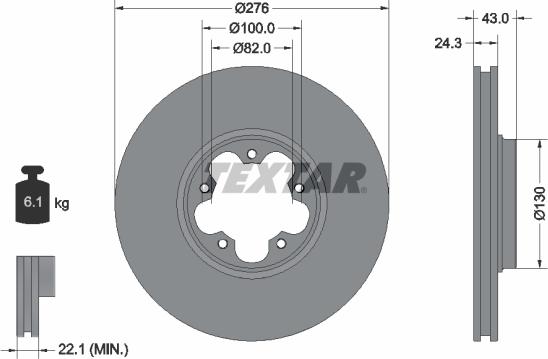 Textar 92110000 - Brake Disc autospares.lv