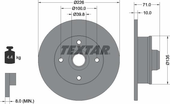 Textar 92041803 - Brake Disc autospares.lv