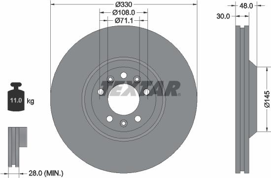 Textar 92129503 - Brake Disc autospares.lv