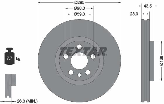 Textar 92115003 - Brake Disc autospares.lv