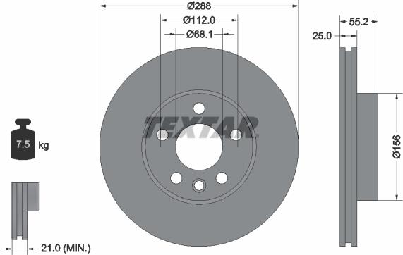 Textar 92074203 - Brake Disc autospares.lv