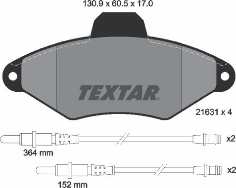 Textar 89003300 - Brake Set, disc brakes autospares.lv