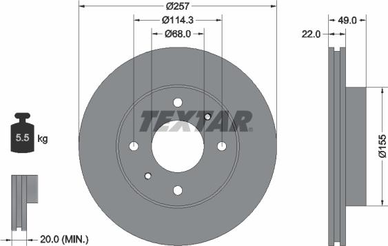 Textar 89003200 - Brake Set, disc brakes autospares.lv