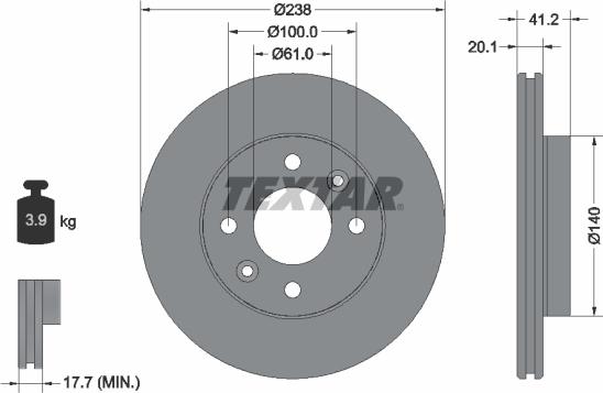 Textar 89009300 - Brake Set, disc brakes autospares.lv