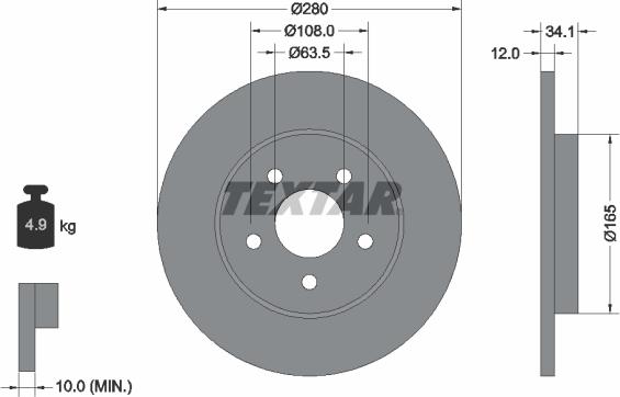 Textar 92109703 - Brake Disc autospares.lv