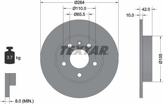 Textar 92092103 - Brake Disc autospares.lv