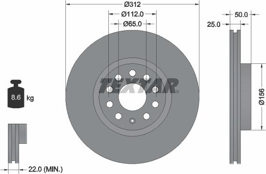 Textar 92120500 - Brake Disc autospares.lv