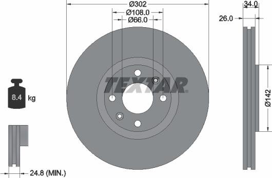 Textar 92133203 - Brake Disc autospares.lv