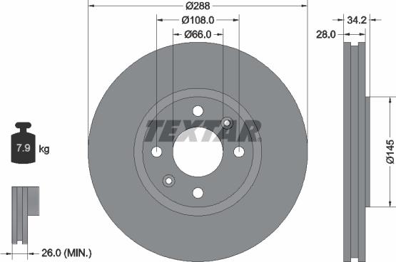 Textar 89013600 - Brake Set, disc brakes autospares.lv