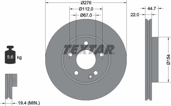 Textar 92131903 - Brake Disc autospares.lv