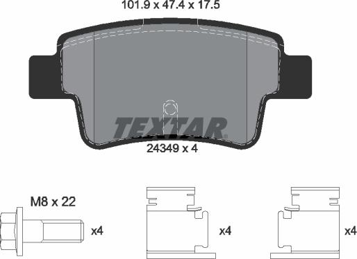 Textar 89017800 - Brake Set, disc brakes autospares.lv