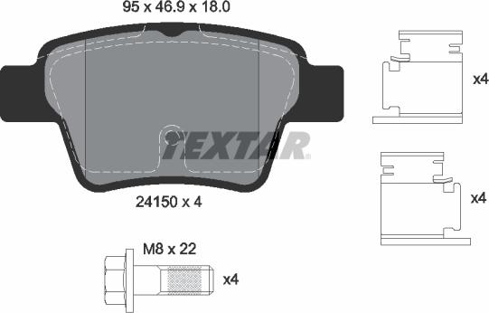 Textar 89017700 - Brake Set, disc brakes autospares.lv