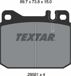 Textar 2958104 - Brake Pad Set, disc brake autospares.lv