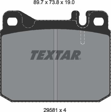 Textar 2958105 - Brake Pad Set, disc brake autospares.lv