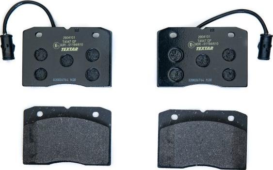 Textar 2904101 - Brake Pad Set, disc brake autospares.lv