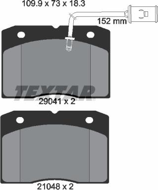 Textar 2904101 - Brake Pad Set, disc brake autospares.lv