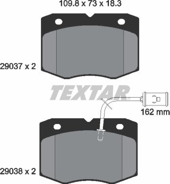 Textar 2903701 - Brake Pad Set, disc brake autospares.lv